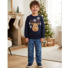 OVX34: Kids Knitted Christmas Reindeer Jumpers (2-12 years)